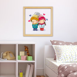 Wallity Cuadro Decorativo Enmarcado Multicolor 32 x 32 cm
